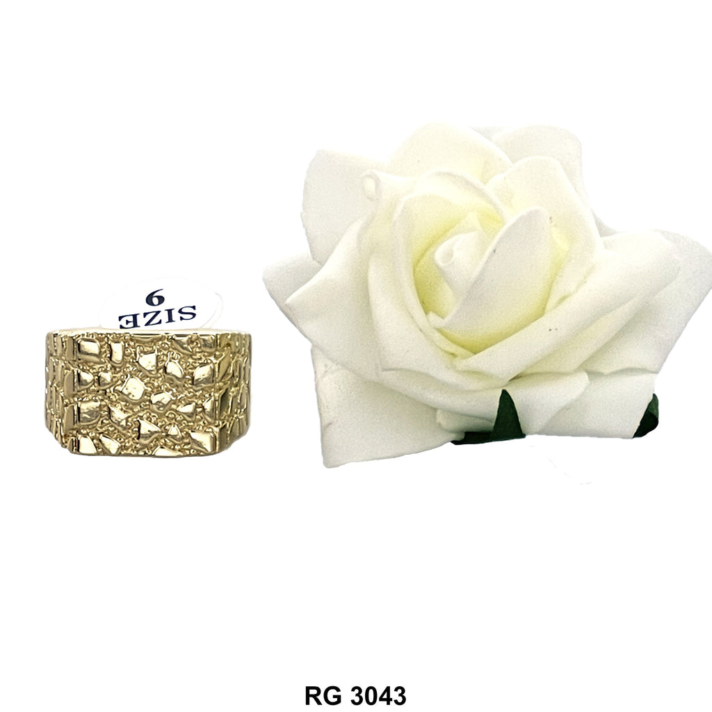 Mens Gold Plated 14k Nugget Ring