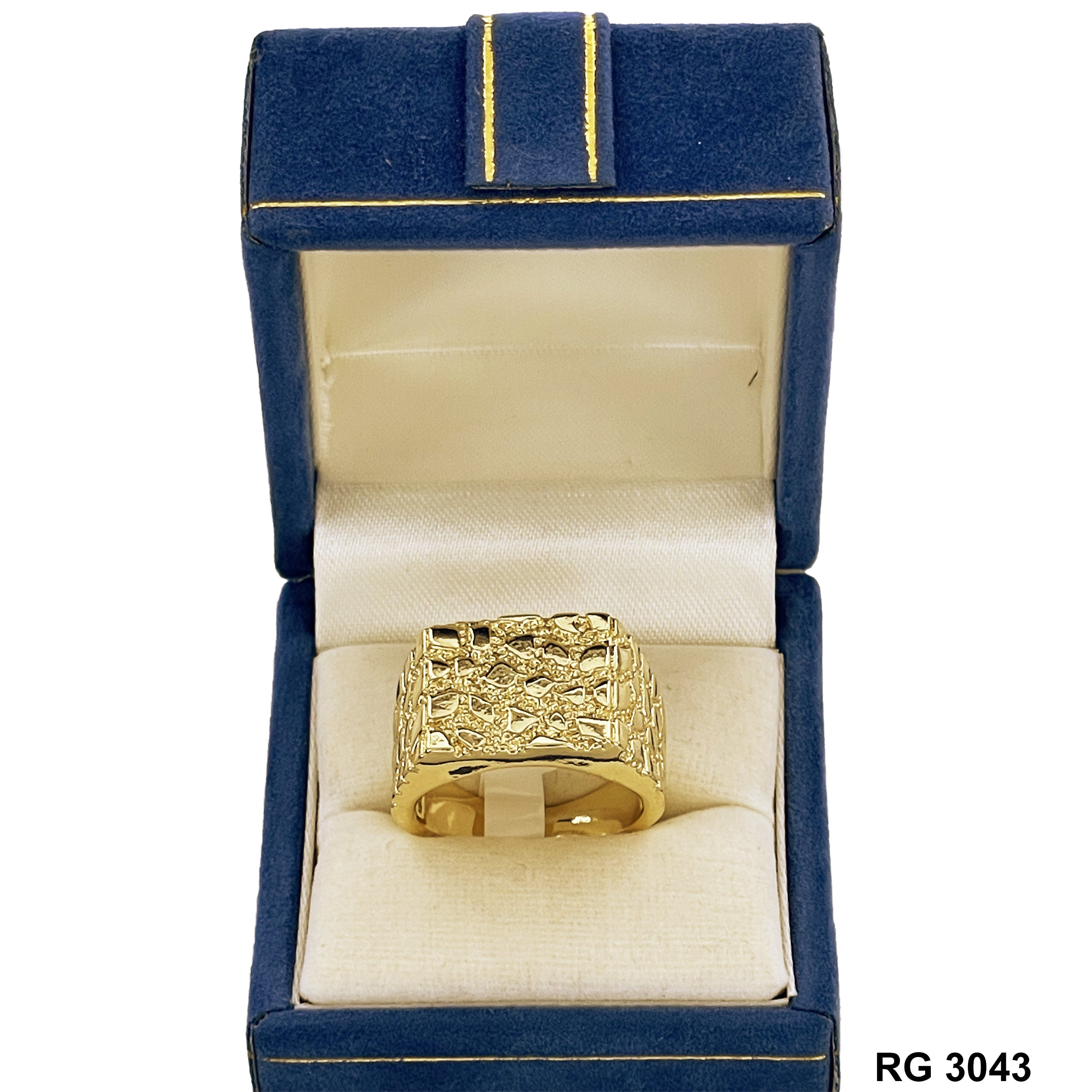 Mens Gold Plated 14k Nugget Ring