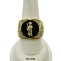 Mens 14k Gold Plated San Judas Ring