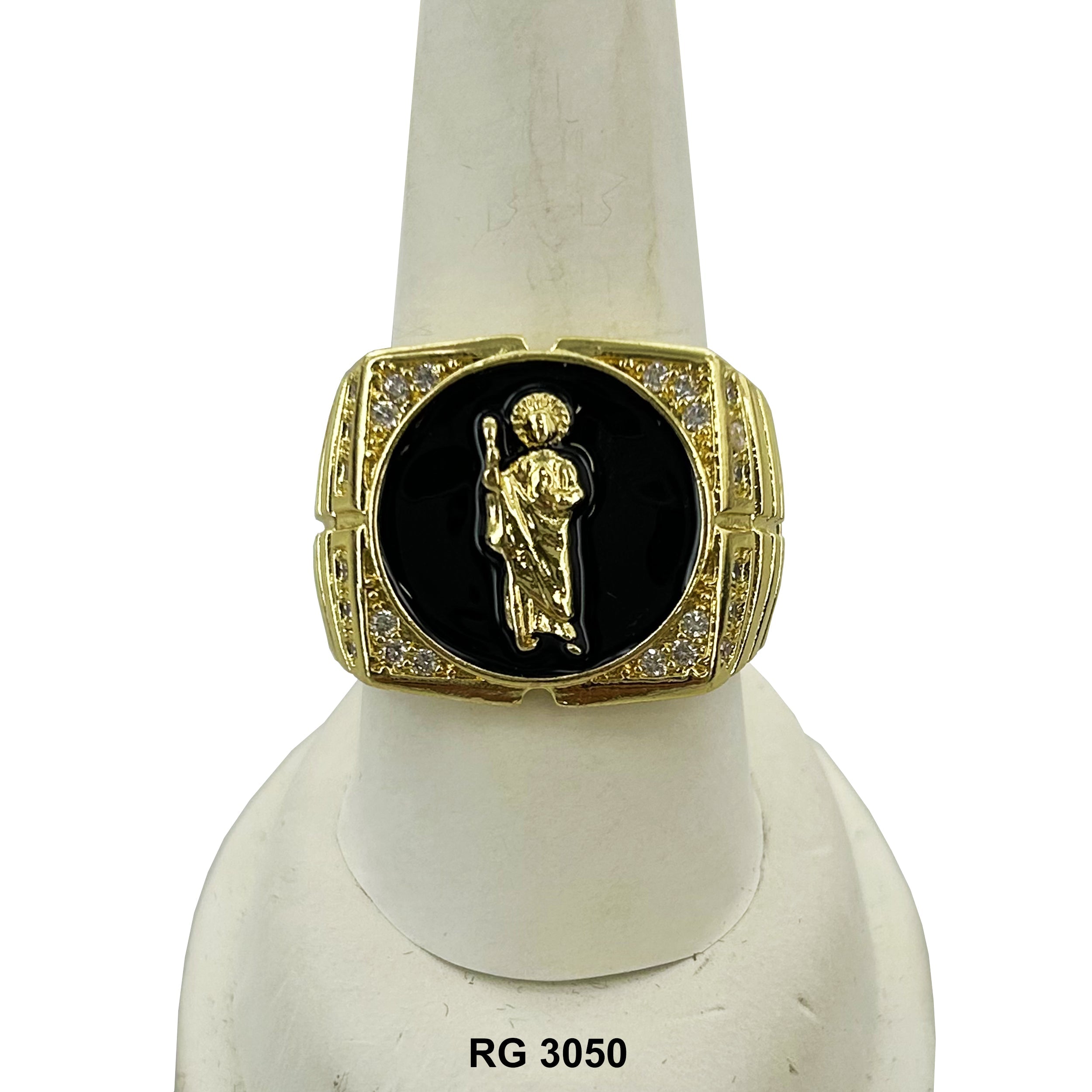 Mens 14k Gold Plated San Judas Ring
